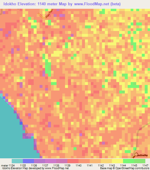 Idokho,Kenya Elevation Map