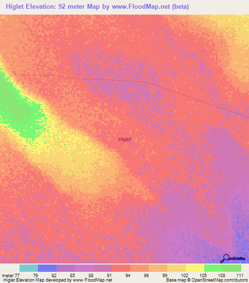 Higlet,Kenya Elevation Map