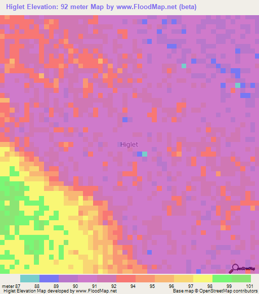 Higlet,Kenya Elevation Map
