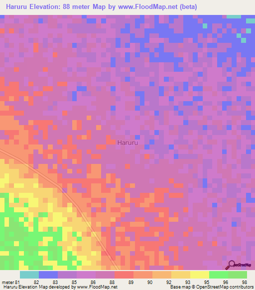 Haruru,Kenya Elevation Map