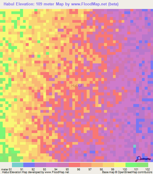 Habul,Kenya Elevation Map