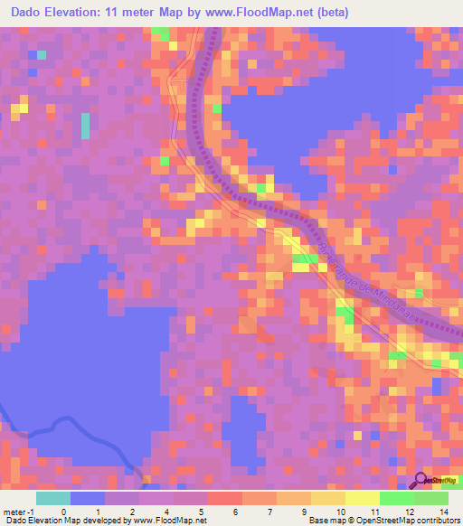 Dado,Philippines Elevation Map