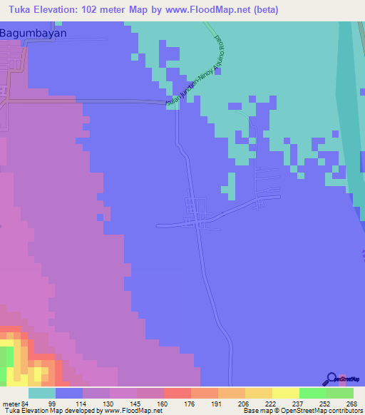Tuka,Philippines Elevation Map