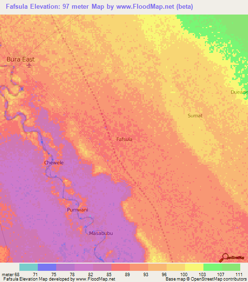 Fafsula,Kenya Elevation Map