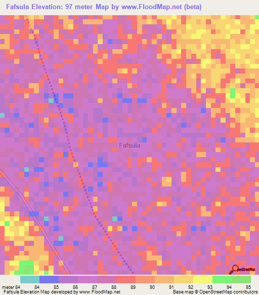 Fafsula,Kenya Elevation Map