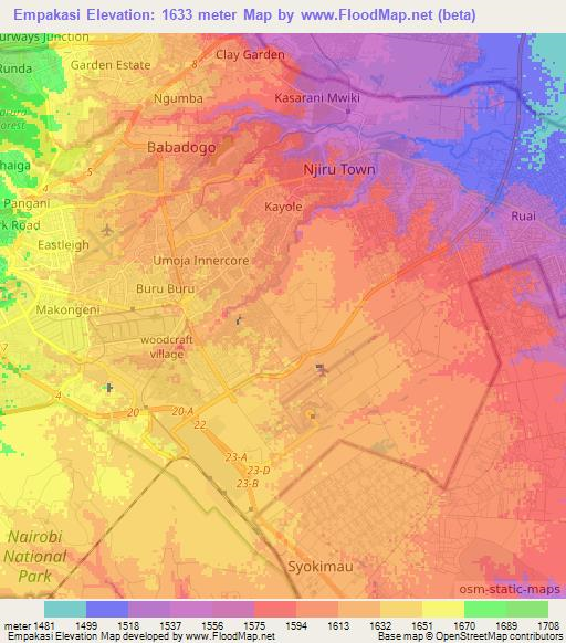 Empakasi,Kenya Elevation Map