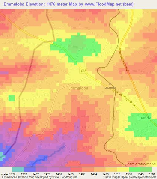 Emmaloba,Kenya Elevation Map