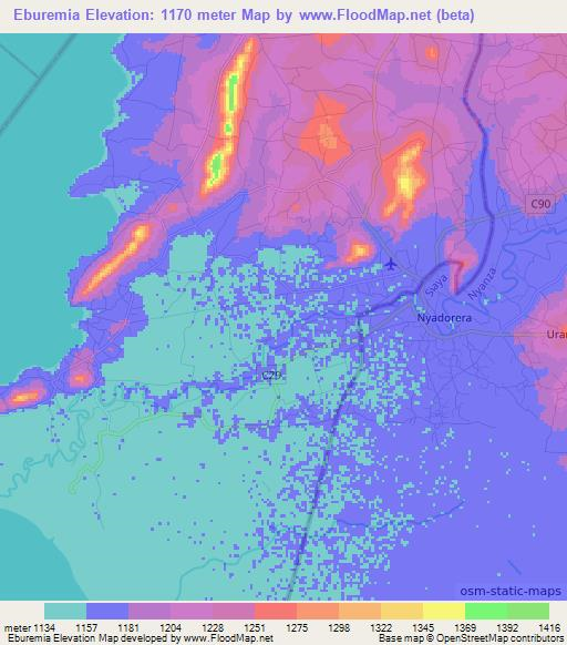 Eburemia,Kenya Elevation Map