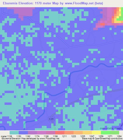 Eburemia,Kenya Elevation Map