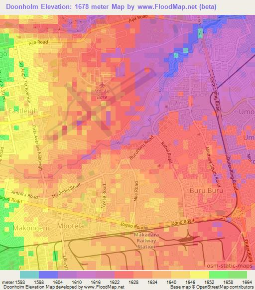 Doonholm,Kenya Elevation Map