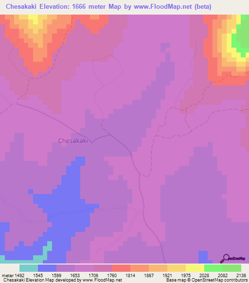 Chesakaki,Kenya Elevation Map