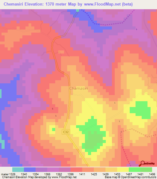 Chemasiri,Kenya Elevation Map