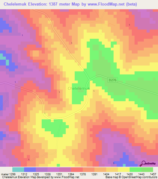 Chelelemuk,Kenya Elevation Map