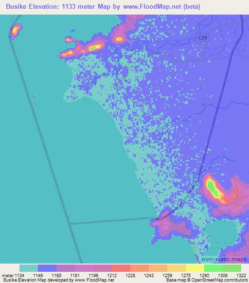 Busike,Kenya Elevation Map