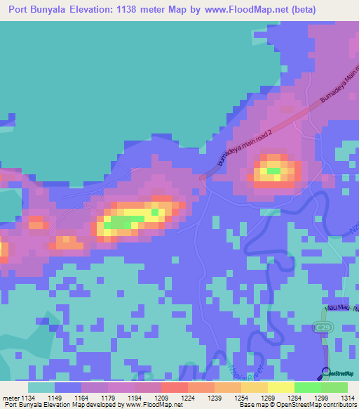 Port Bunyala,Kenya Elevation Map