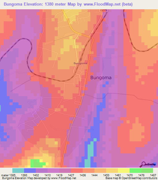 Bungoma,Kenya Elevation Map