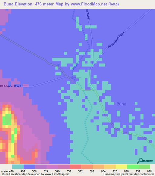 Buna,Kenya Elevation Map