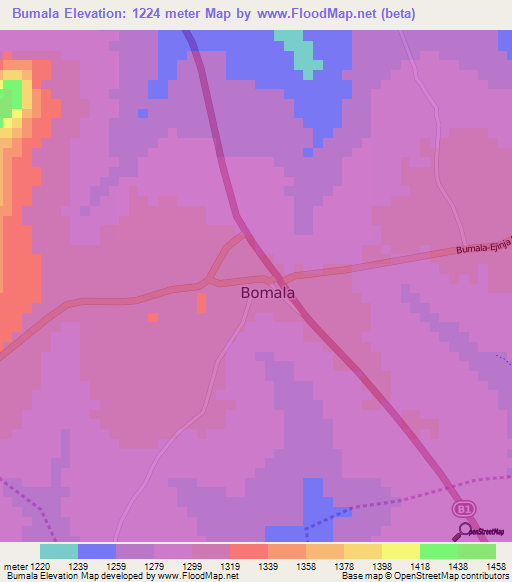 Bumala,Kenya Elevation Map