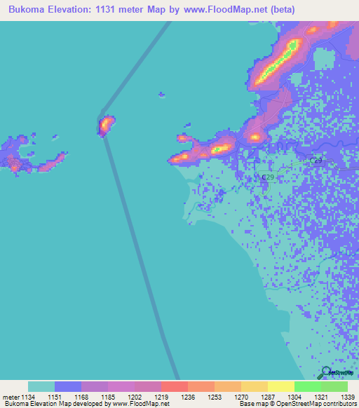 Bukoma,Kenya Elevation Map