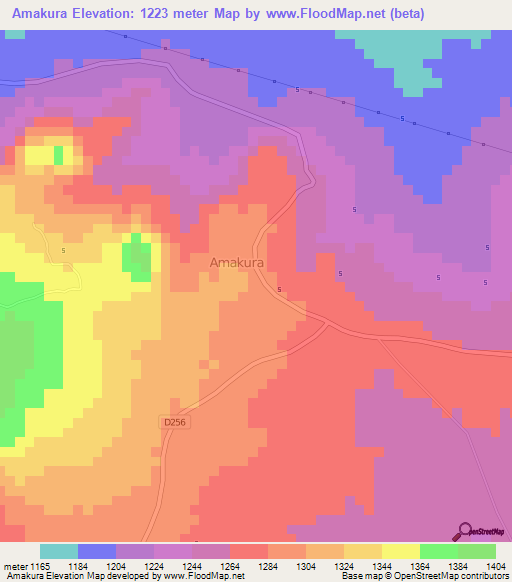 Amakura,Kenya Elevation Map