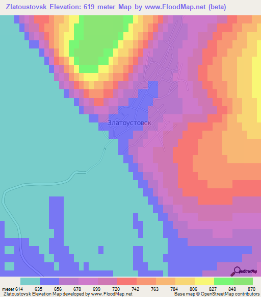Zlatoustovsk,Russia Elevation Map