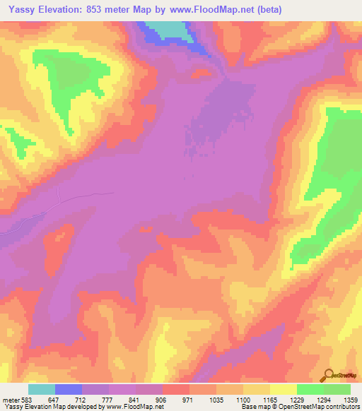 Yassy,Russia Elevation Map