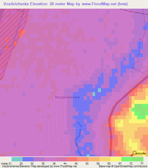 Vozdvizhenka,Russia Elevation Map