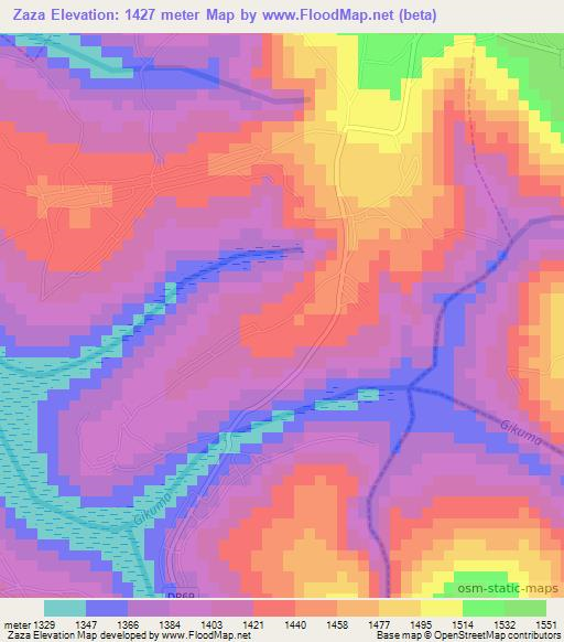 Zaza,Rwanda Elevation Map