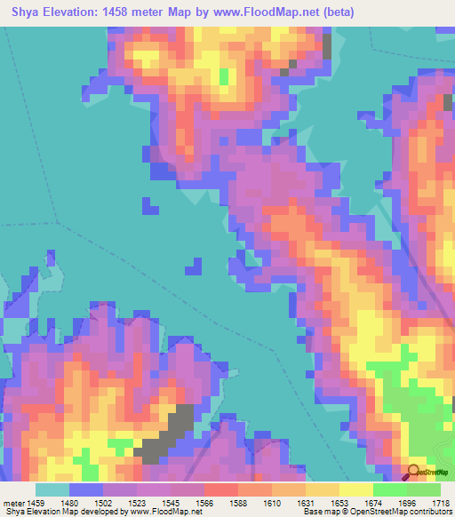 Shya,Rwanda Elevation Map