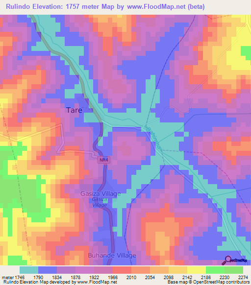 Rulindo,Rwanda Elevation Map