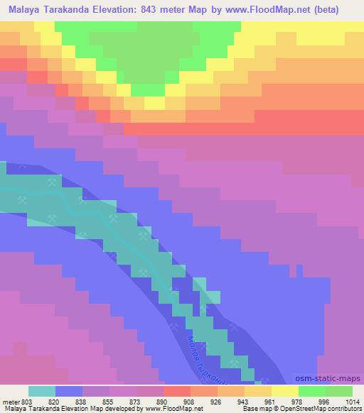 Malaya Tarakanda,Russia Elevation Map