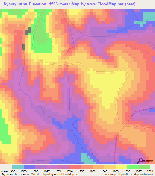 Nyamyumba,Rwanda Elevation Map