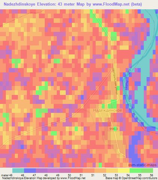 Nadezhdinskoye,Russia Elevation Map