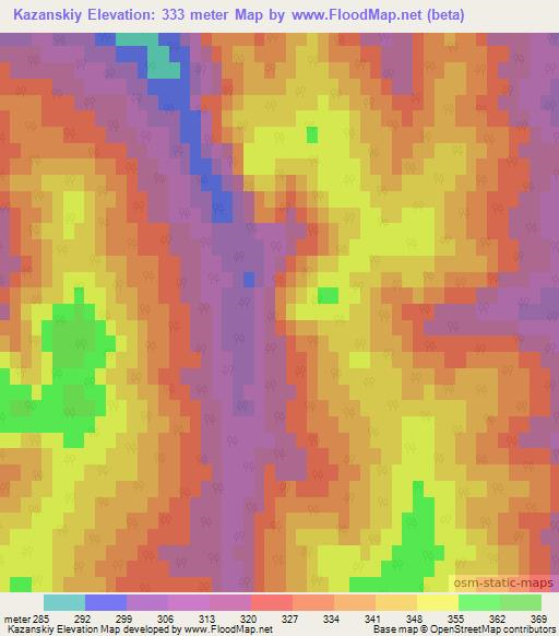 Kazanskiy,Russia Elevation Map