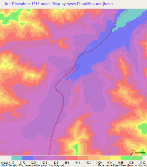 Unit,Mongolia Elevation Map