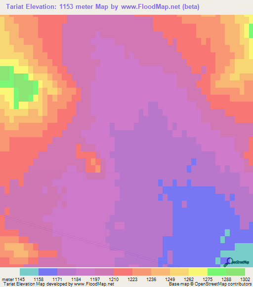 Tariat,Mongolia Elevation Map