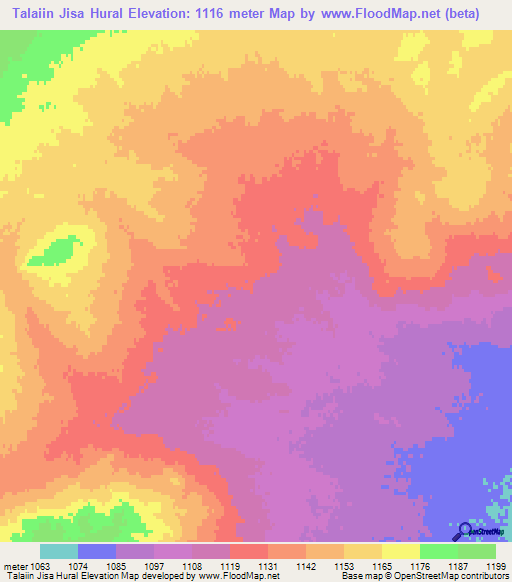 Talaiin Jisa Hural,Mongolia Elevation Map