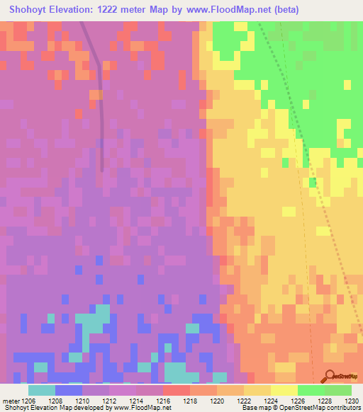 Shohoyt,Mongolia Elevation Map
