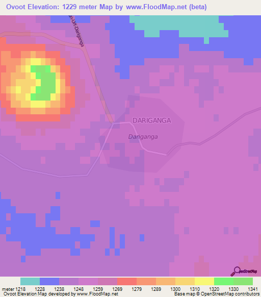 Ovoot,Mongolia Elevation Map