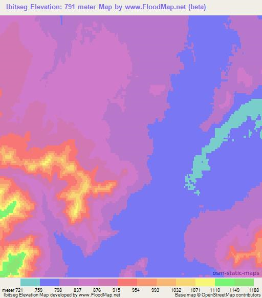 Ibitseg,Mongolia Elevation Map