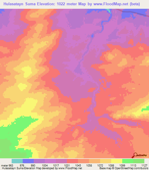 Hulasatayn Suma,Mongolia Elevation Map