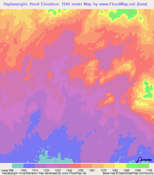 Haylasangiin Hural,Mongolia Elevation Map