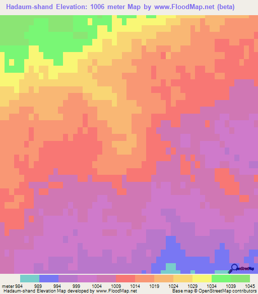 Hadaum-shand,Mongolia Elevation Map