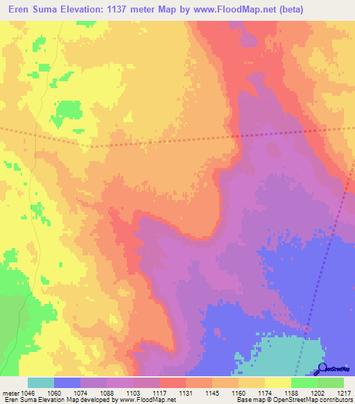 Eren Suma,Mongolia Elevation Map
