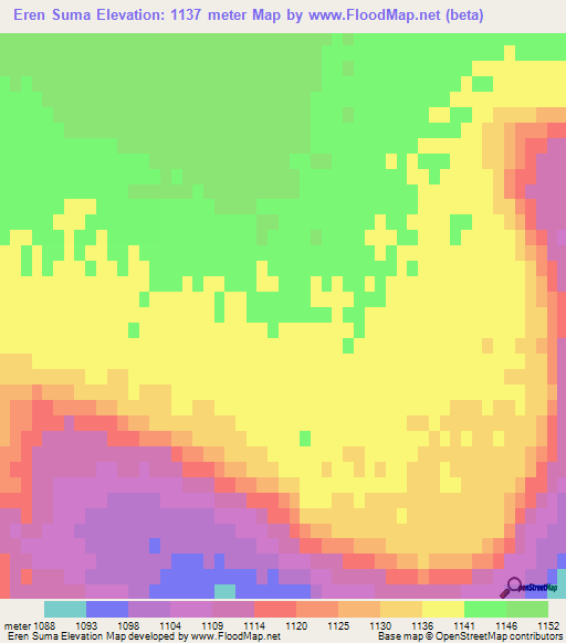 Eren Suma,Mongolia Elevation Map