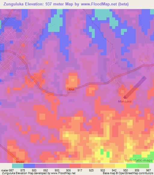 Zunguluka,Congo (Kinshasa) Elevation Map