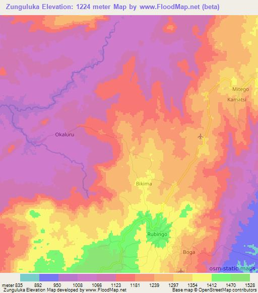 Zunguluka,Congo (Kinshasa) Elevation Map