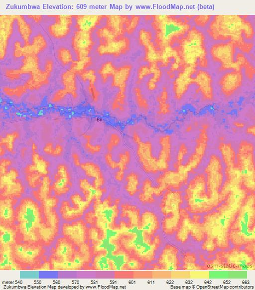 Zukumbwa,Congo (Kinshasa) Elevation Map