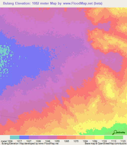 Bulang,Mongolia Elevation Map