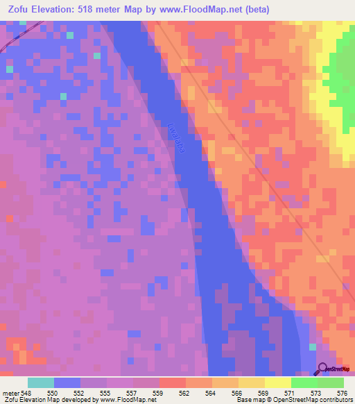 Zofu,Congo (Kinshasa) Elevation Map